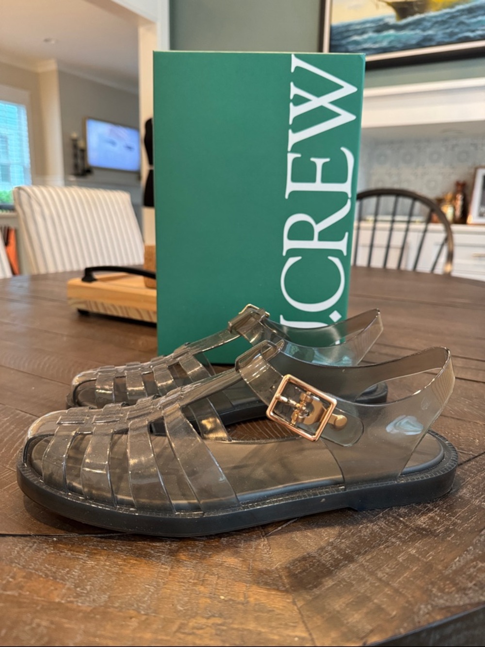 J. Crew Fisherman Jelly Sandals in Storm Cloud NEW!